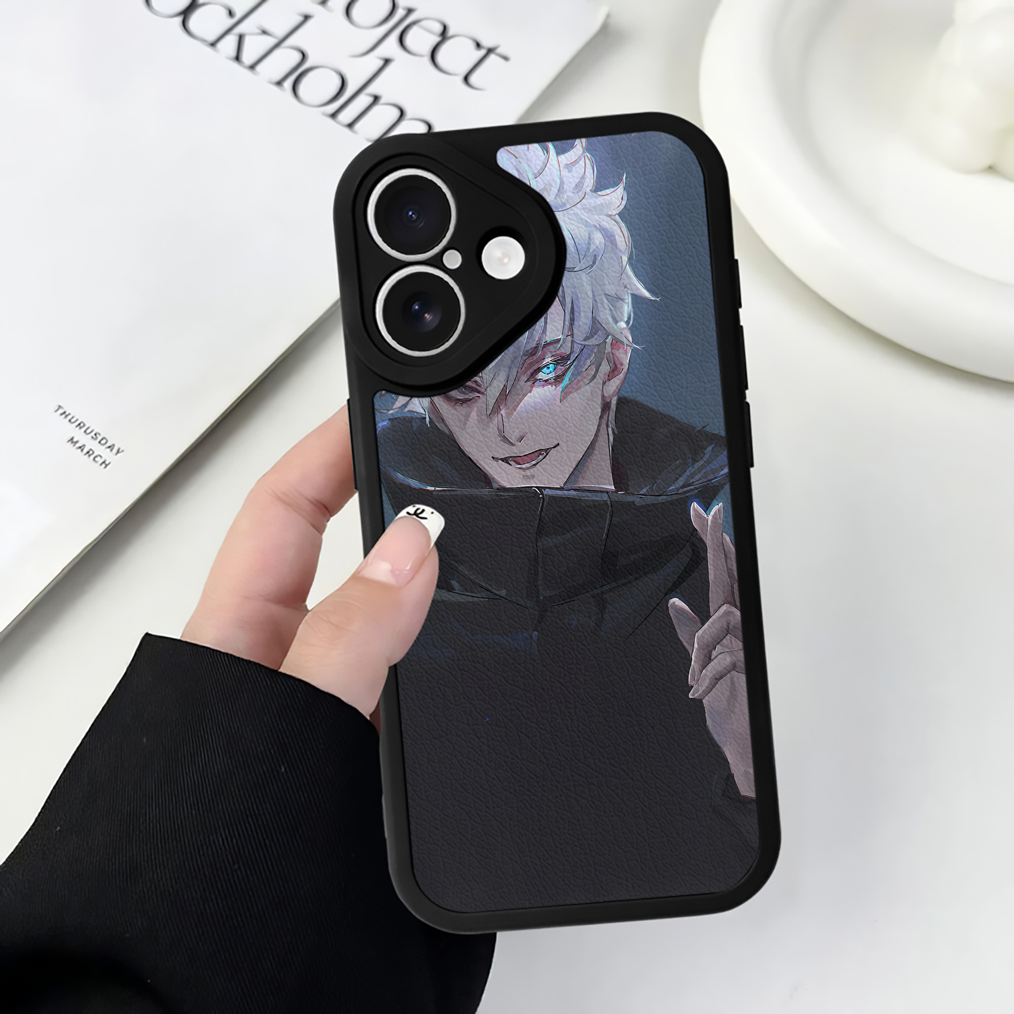 （画像用） 呪術廻戦 Jujutsu Kaisen 【iPhone 16シリーズ対応】シリコンスマホケース（レザー調） 材質：シリコン